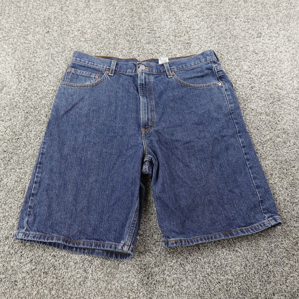 Levis Shorts Mens 36 Dark Blue Denim Jean Jorts 550 Relaxed Baggy Skater Dad Y2K